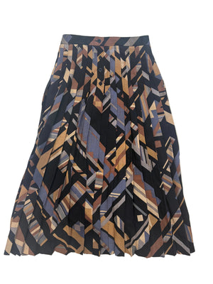 Vintage Jaeger Pleated Wool Skirt UK 12