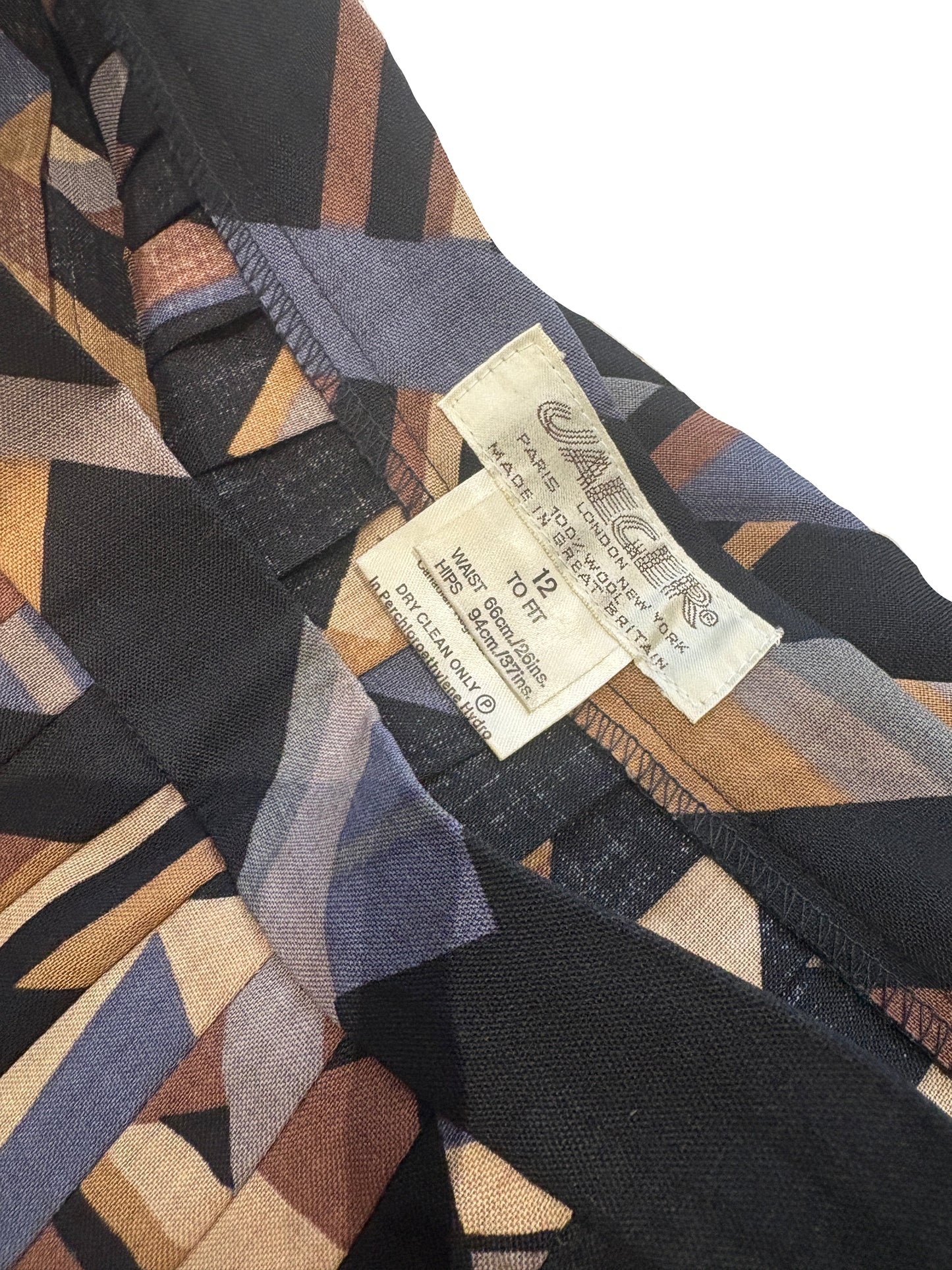 Vintage Jaeger Pleated Wool Skirt UK 12