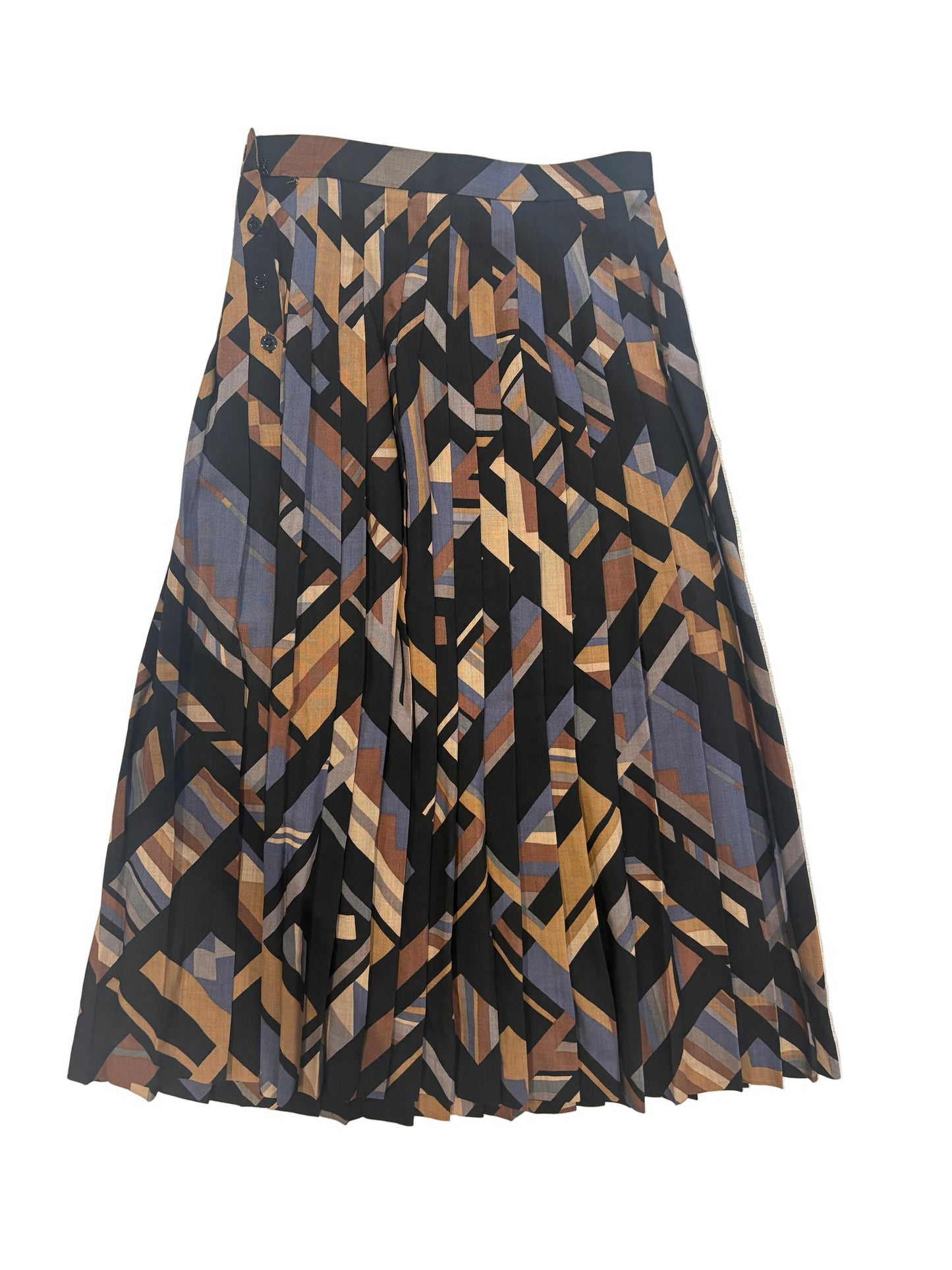 Vintage Jaeger Pleated Wool Skirt UK 12