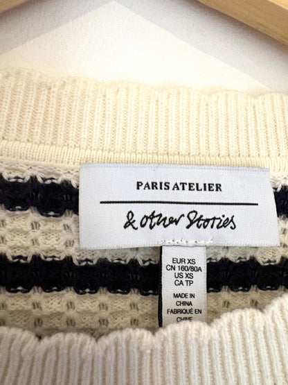 & Other Stories Scalloped Knit Top XS