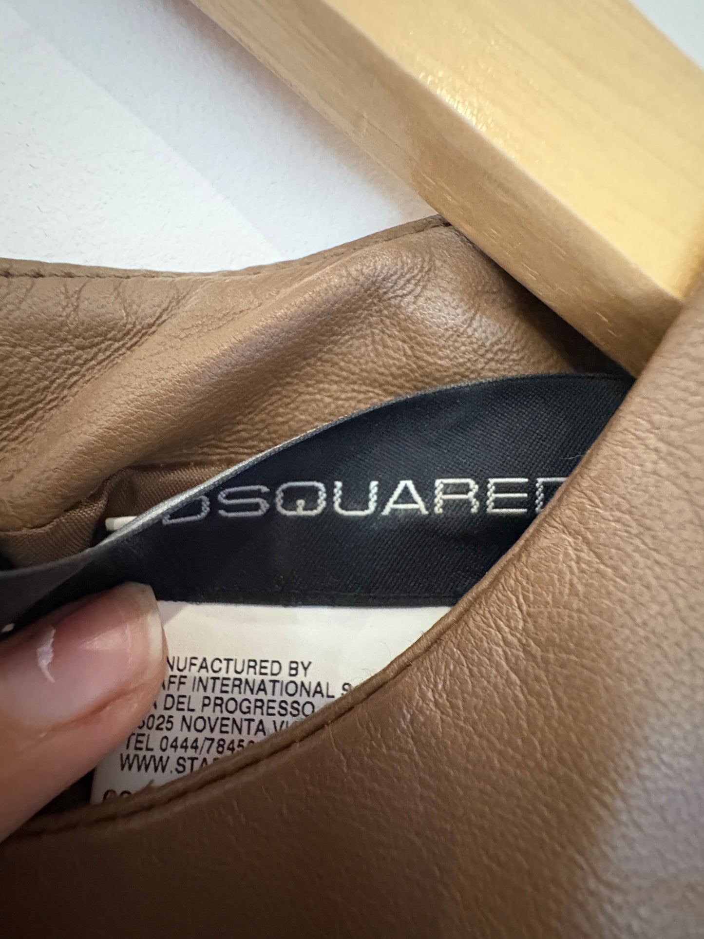 DSQuared2 Brown Leather Crop Top UK 8