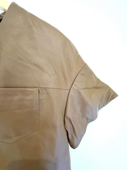 DSQuared2 Brown Leather Crop Top UK 8