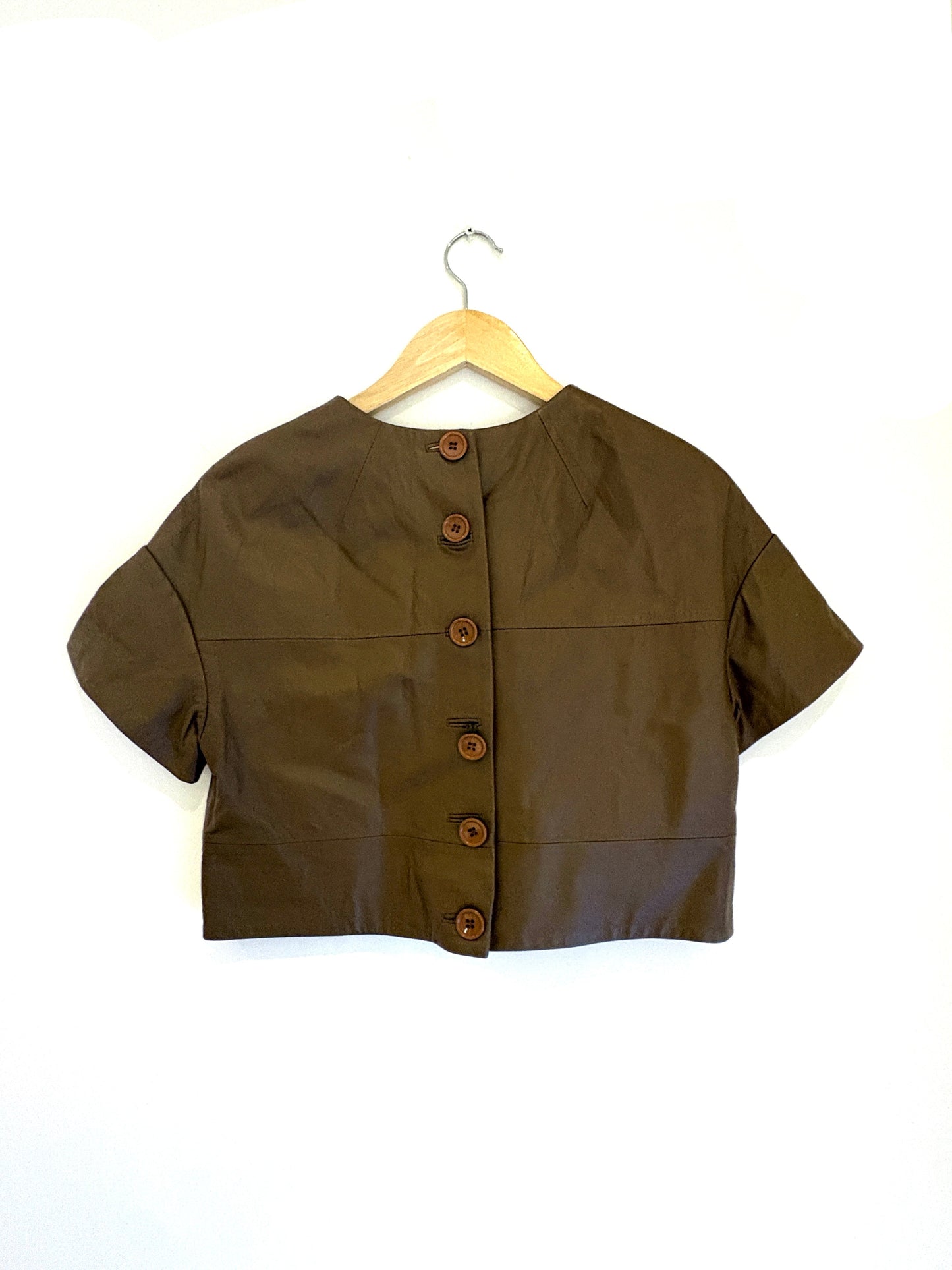 DSQuared2 Brown Leather Crop Top UK 8