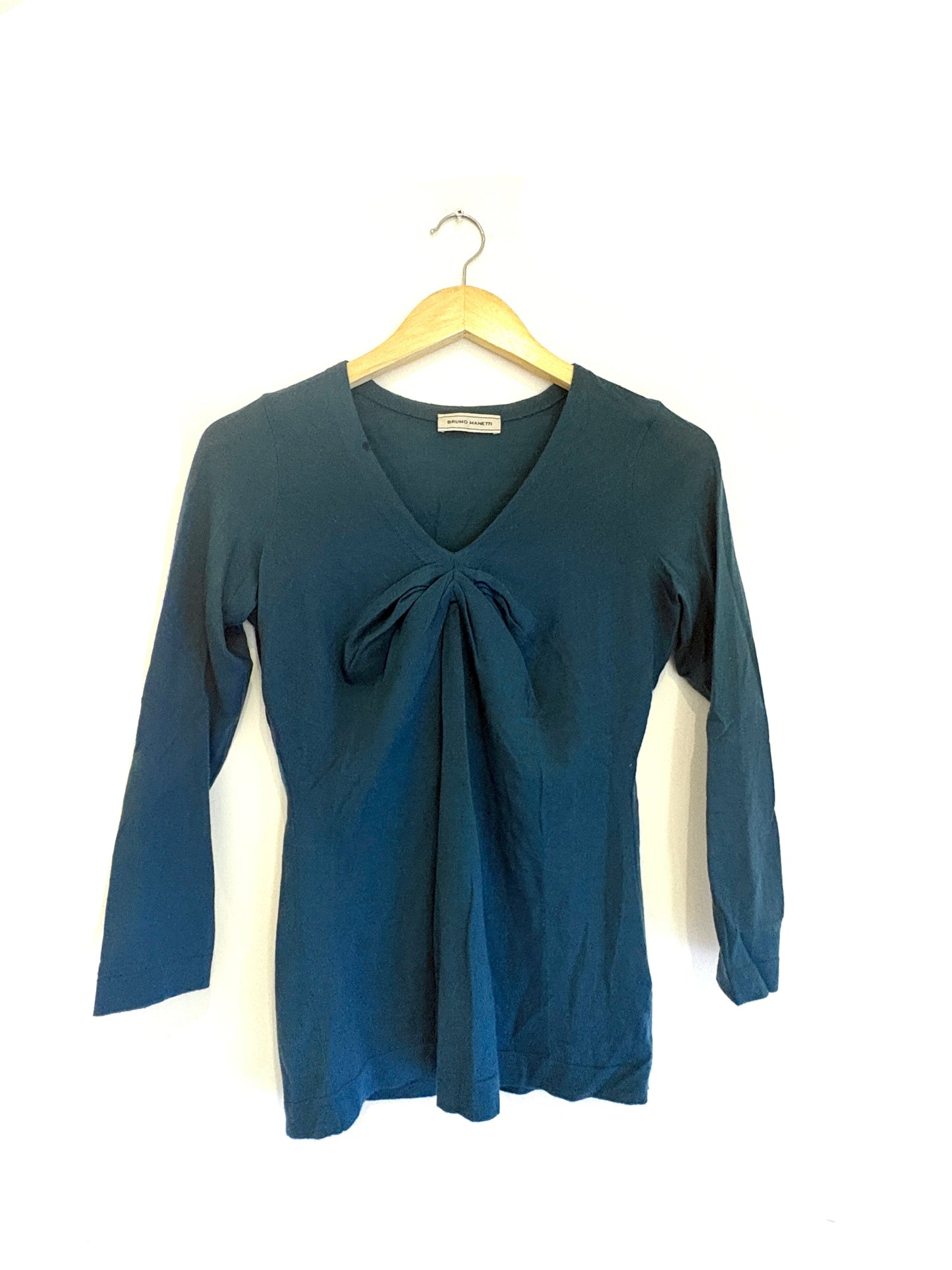 Bruno manetti fine knit teal jumper