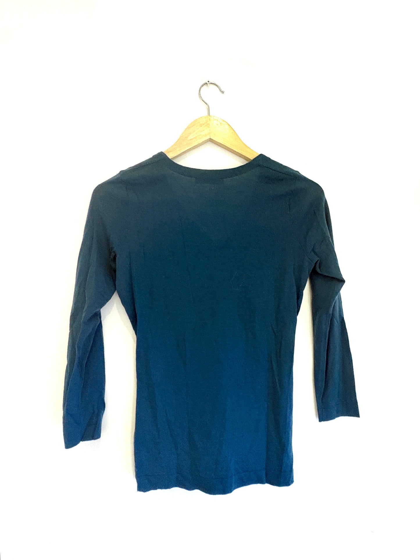 Bruno Manetti Fine Knit Teal Wool Jumper S