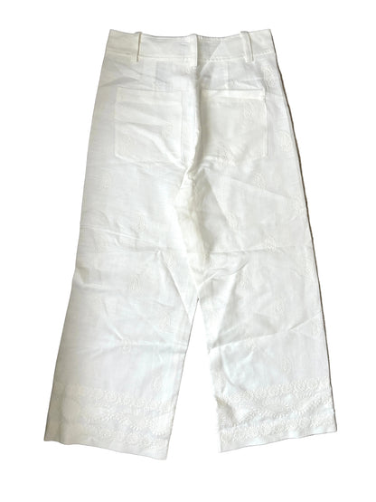 New With Tags Zara Paisley Linen Blend Trousers S