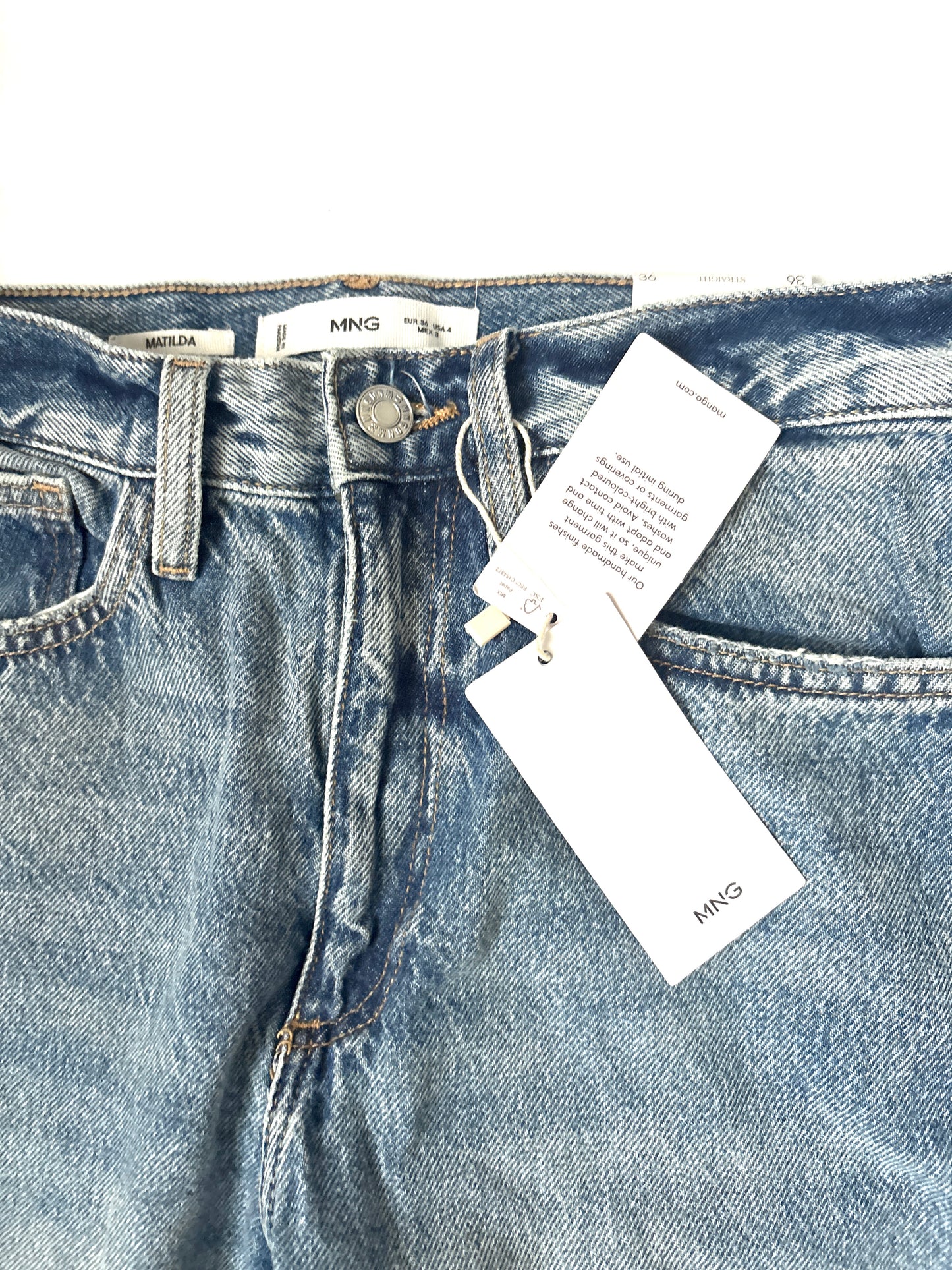 New With Tags Mango Mid Waist Jeans UK 8