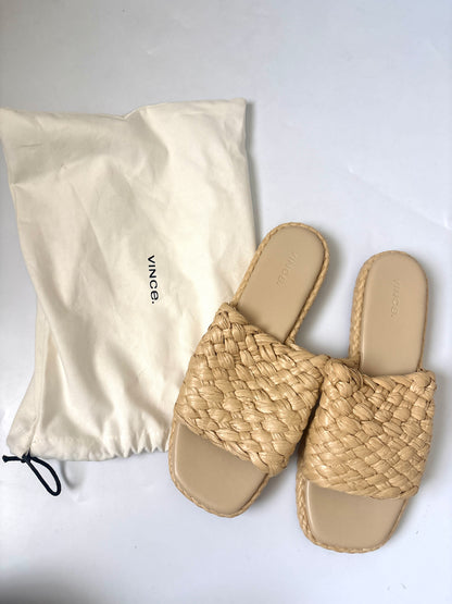 Vince Woven Leather Slides