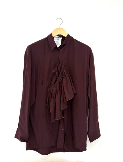 Jill Sander Burgundy silk blouse