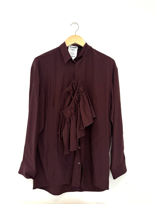 Jill Sander Burgundy silk blouse