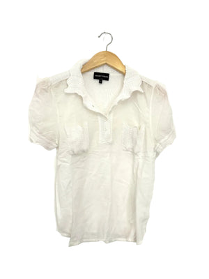 Emporio Armani White Frill Blouse UK 10