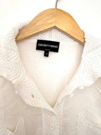 Emporio Armani White Frill Blouse UK 10