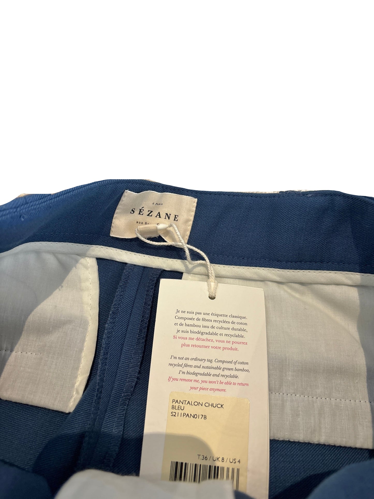 New With Tags Sézane Pantalon Chuc Trousers UK 8