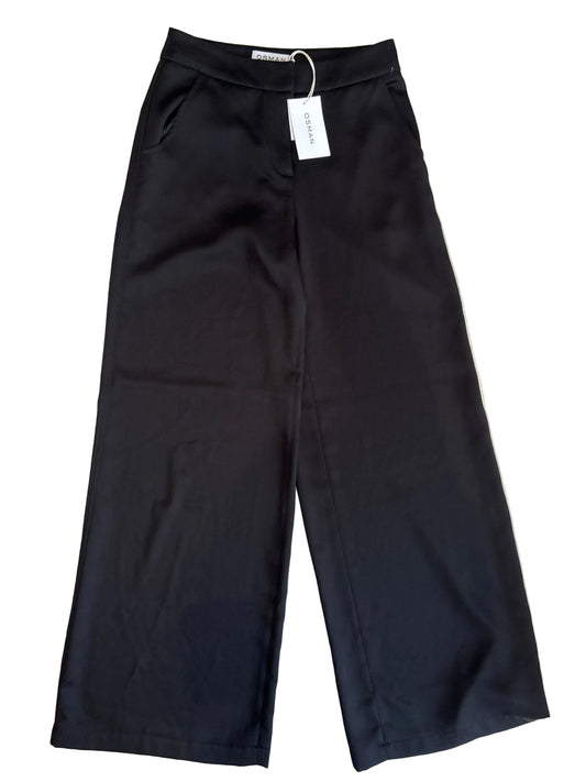 Osman Shannon Satin Back Crepe Black Trousers
