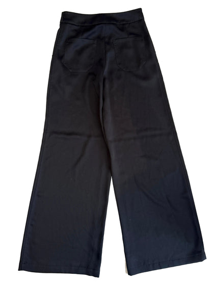 New With Tags Osman Shannon Satin Back Crepe Black Trousers UK 6