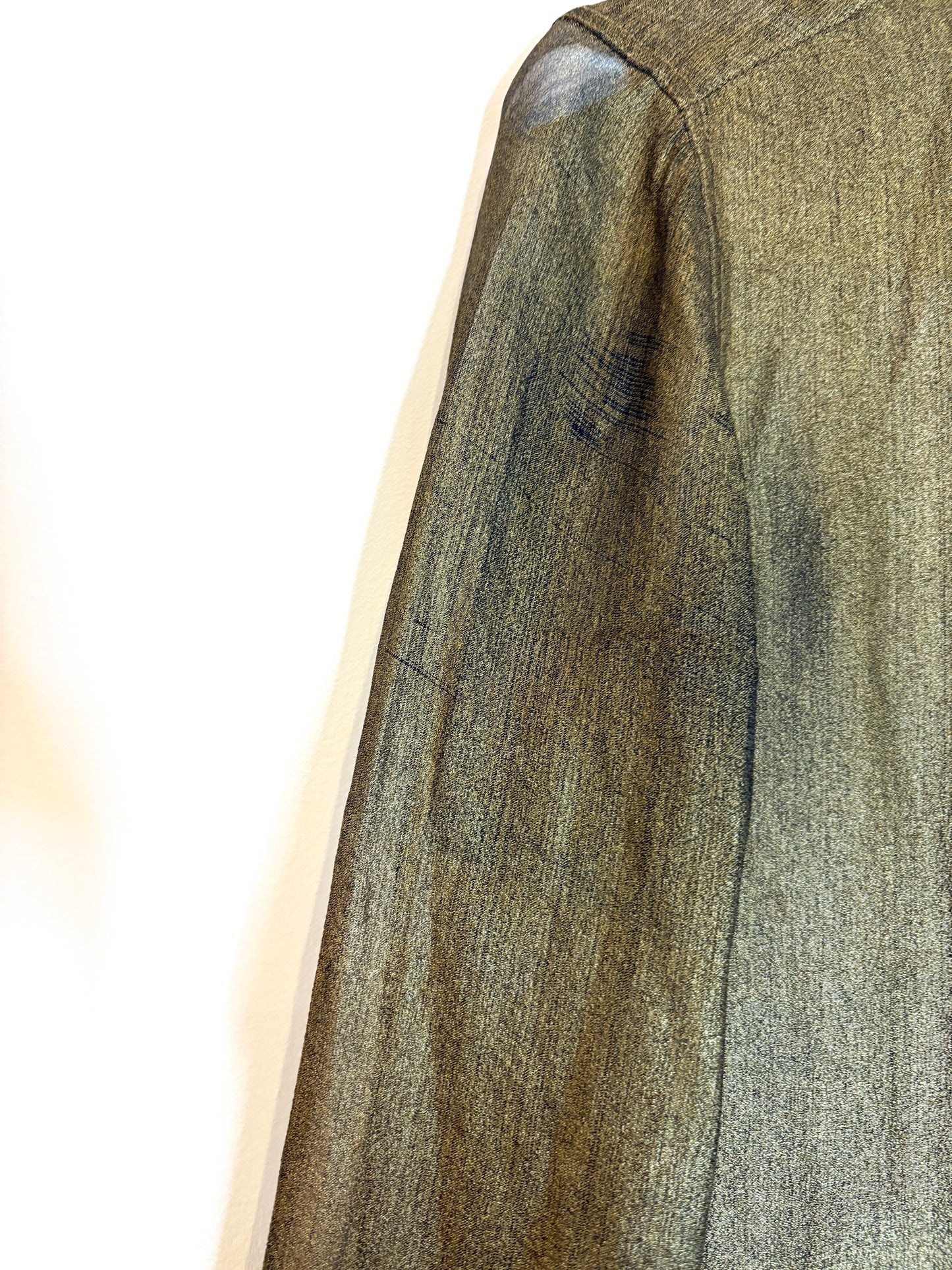 Equipment Gold Metallic Silk Shirt S