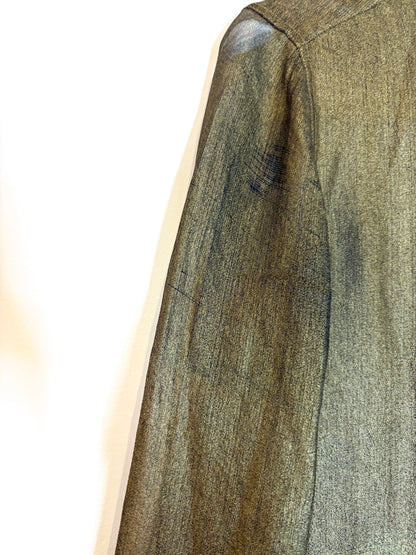 Equipment Gold Metallic Silk Shirt S