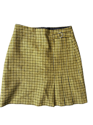 Hobbs Yellow Check Skirt  UK 10