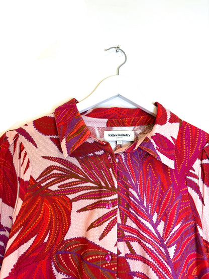 Lolly's Laundry Red Print Shirt XS