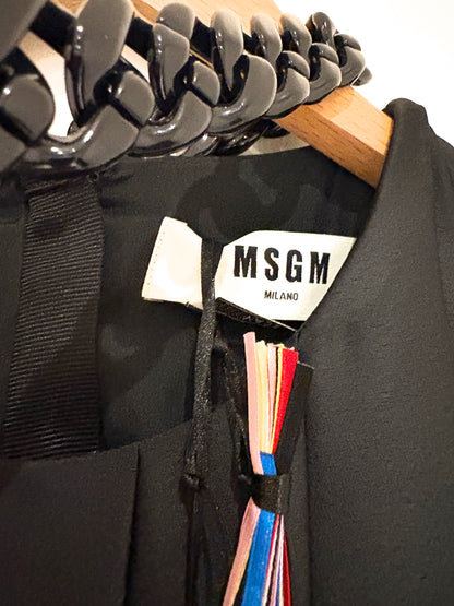 New With Tags MSGM Contrast Stripe Pleated Dress UK 8