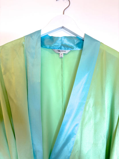 NK iMode Silk Green and Blue Dressing Gown S