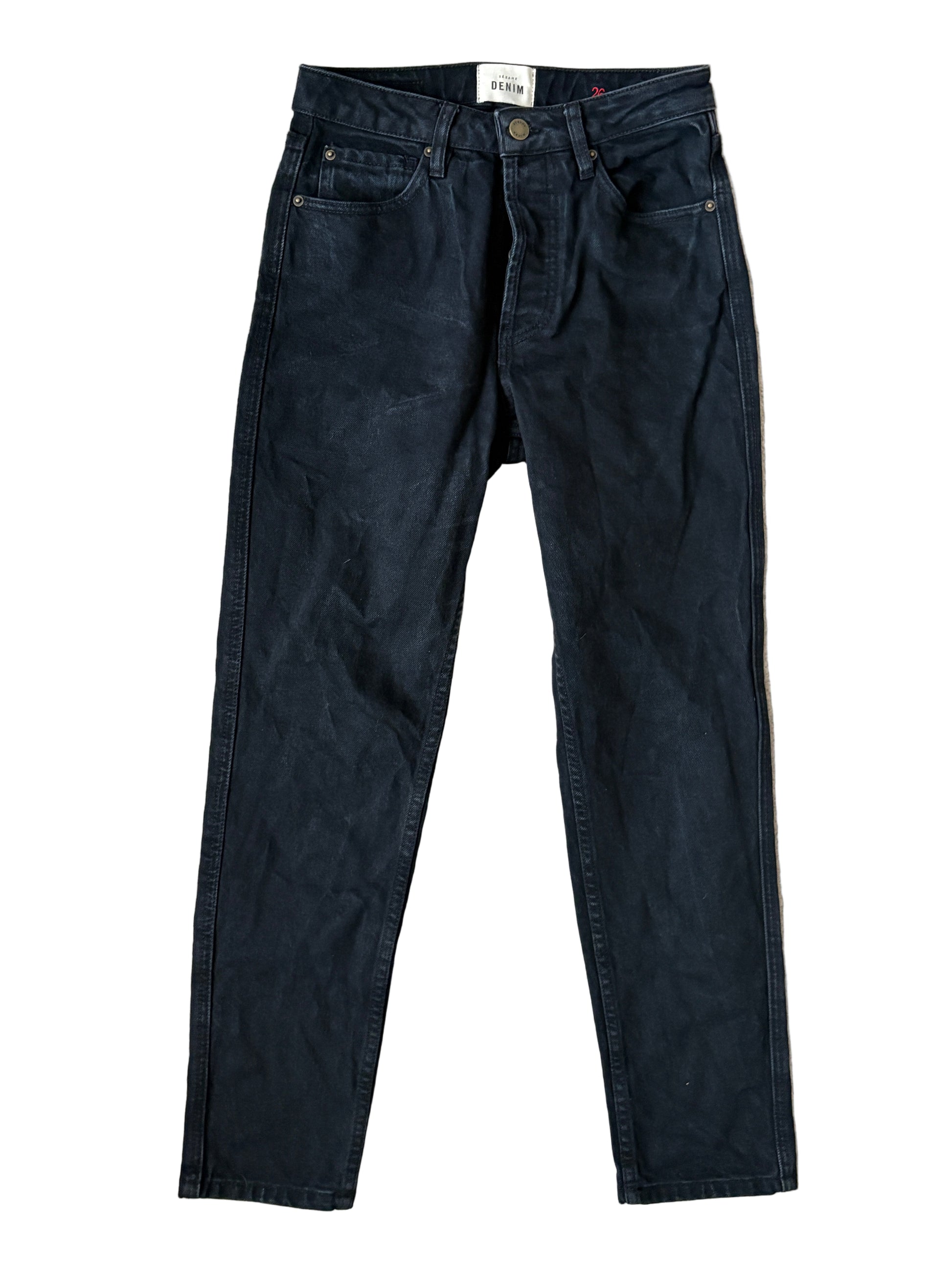 Sezane black straight leg jeans