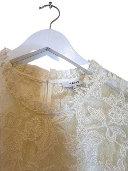Reiss Marina White Lace Blouse UK 6
