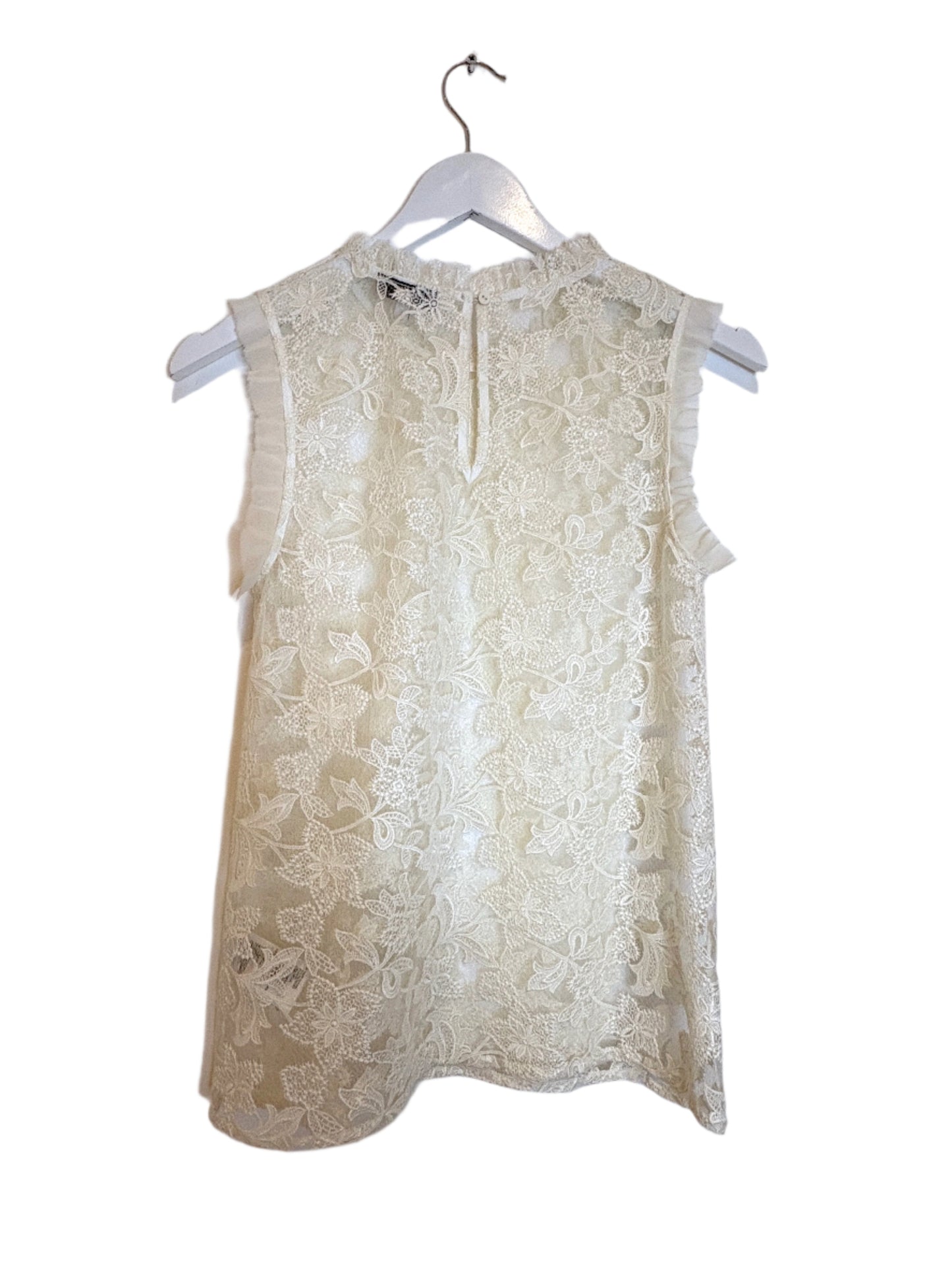 Reiss Marina White Lace Blouse UK 6