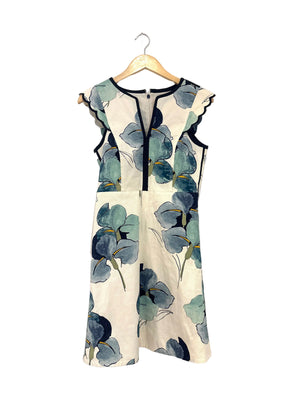 Tory Burch Blue Floral A-Line Dress UK 8