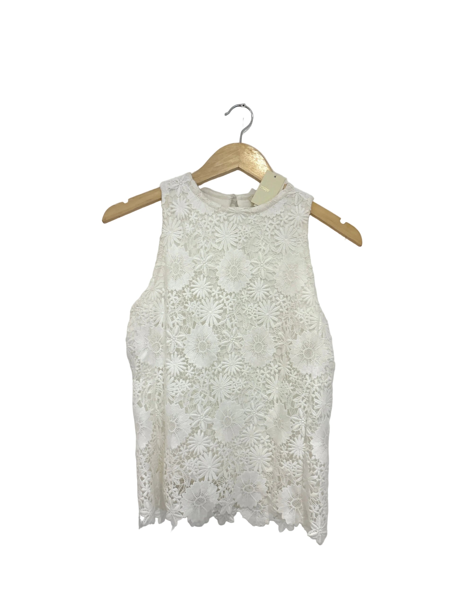 Maje Ecru Lace Blouse