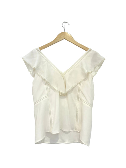 Sézane White Ruffle Blouse UK 6