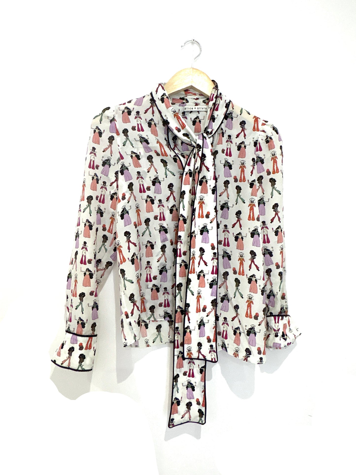 alice+olivia Jannie Bow collar blouse