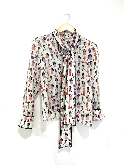 alice+olivia Jannie Bow collar blouse