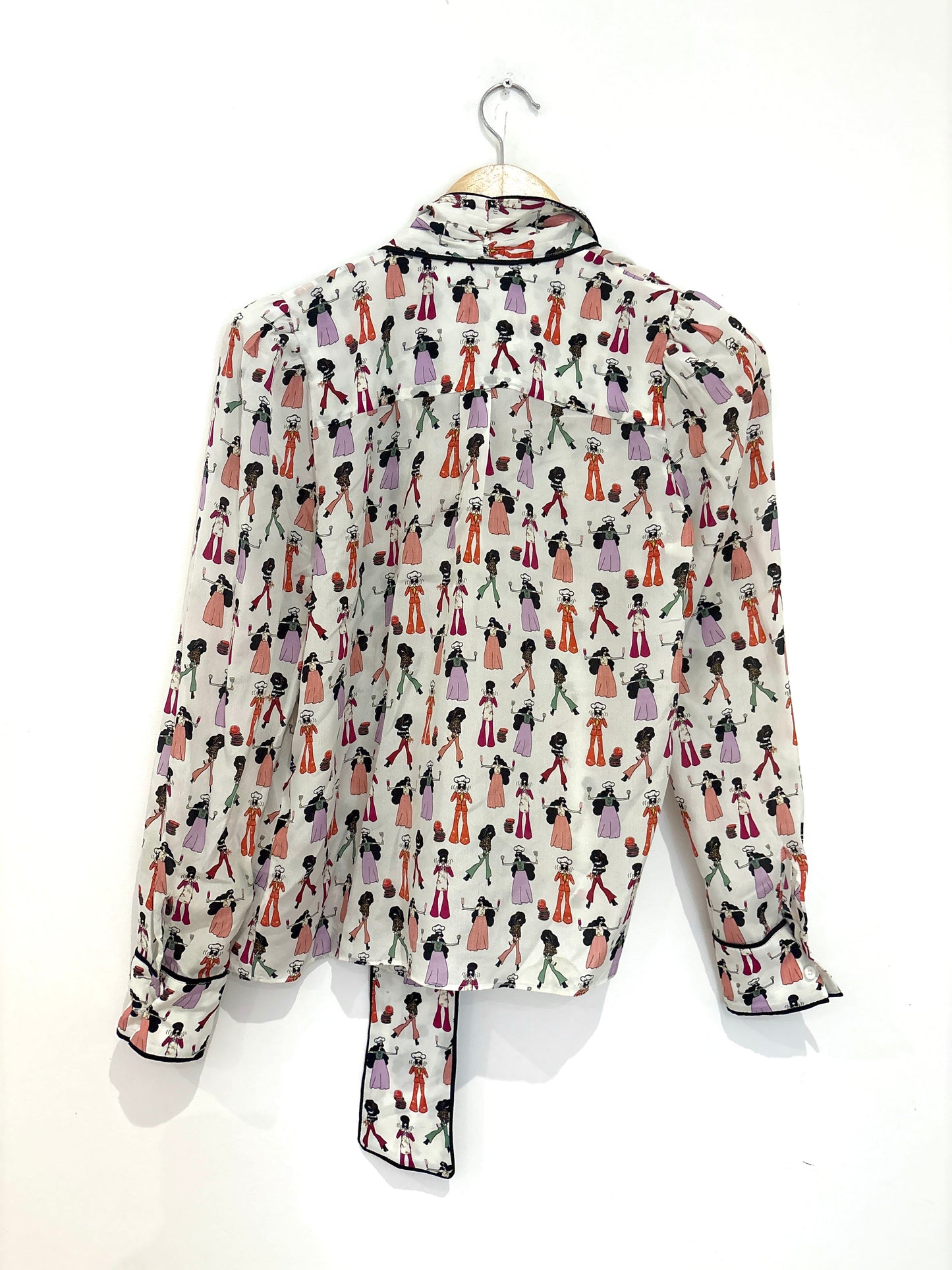 Alice+Olivia Jannie Bow Collar Blouse XS