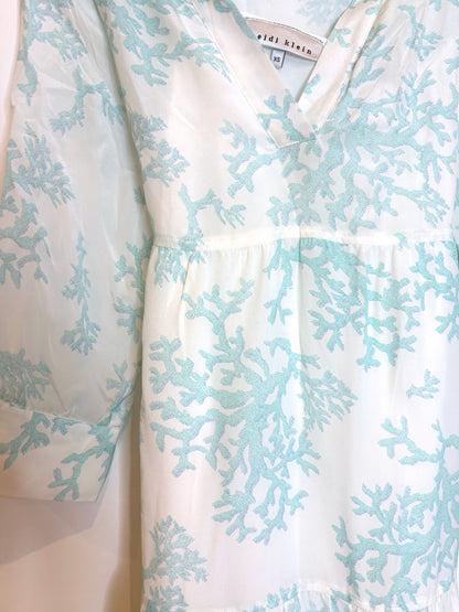 Heidi Klein Turquoise Silk Print Dress XS