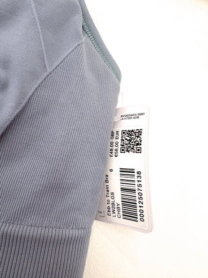 New With Tags Lululemon Ebb to Train Bra Blue UK 10