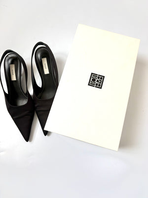 Toteme 75 Satin Slingback Pumps UK 5