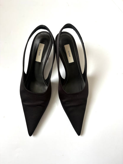 Toteme 75 Satin Slingback Pumps UK 5
