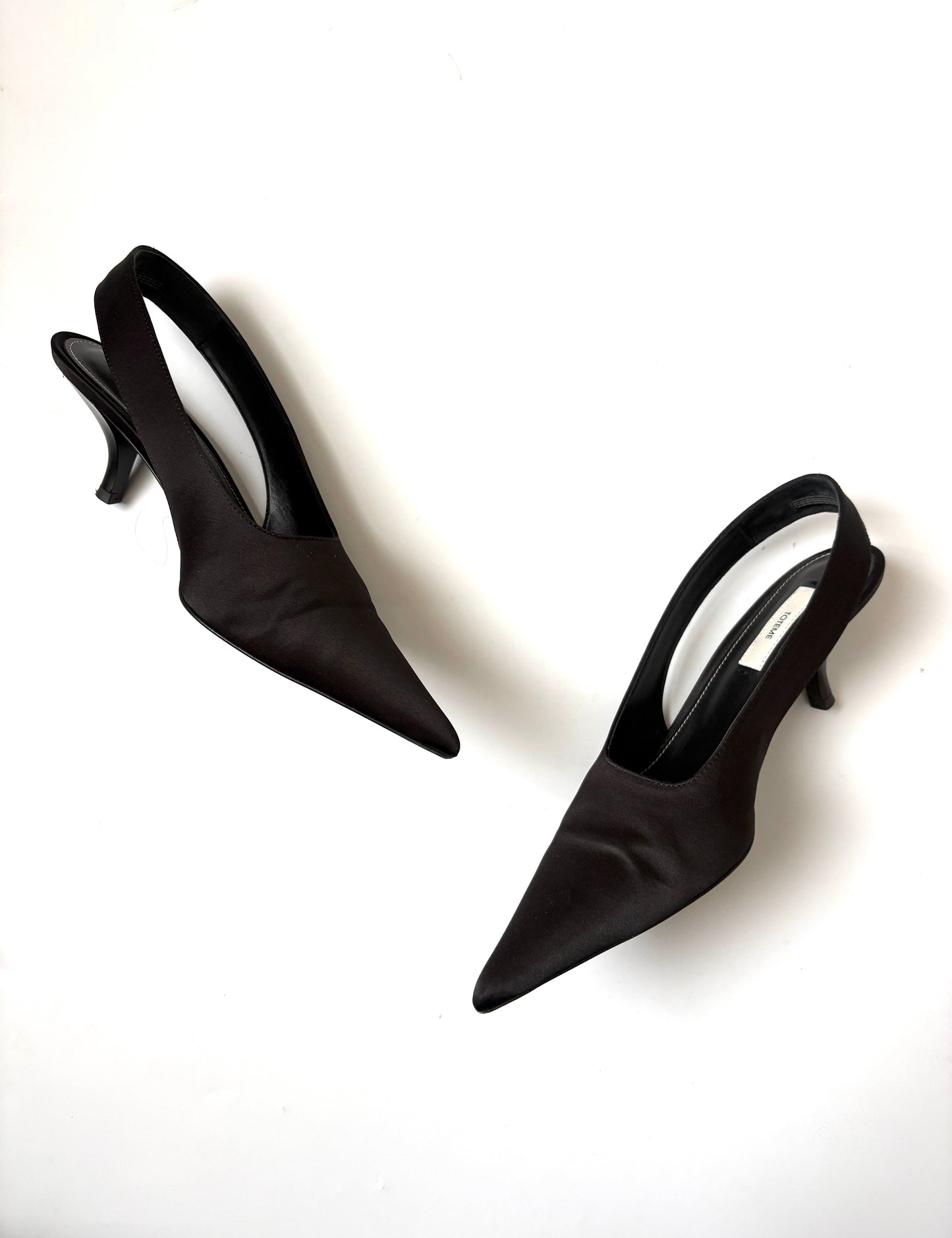Toteme 75 Satin Slingback Pumps UK 5