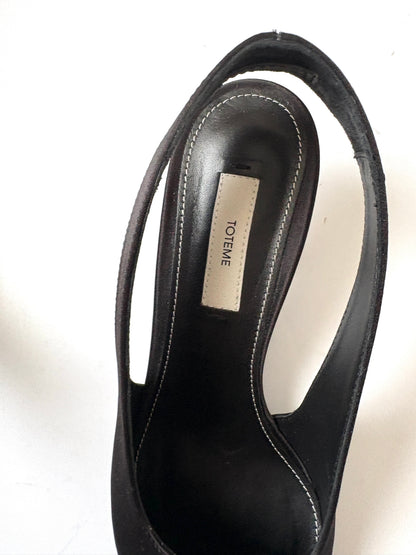 Toteme 75 Satin Slingback Pumps UK 5