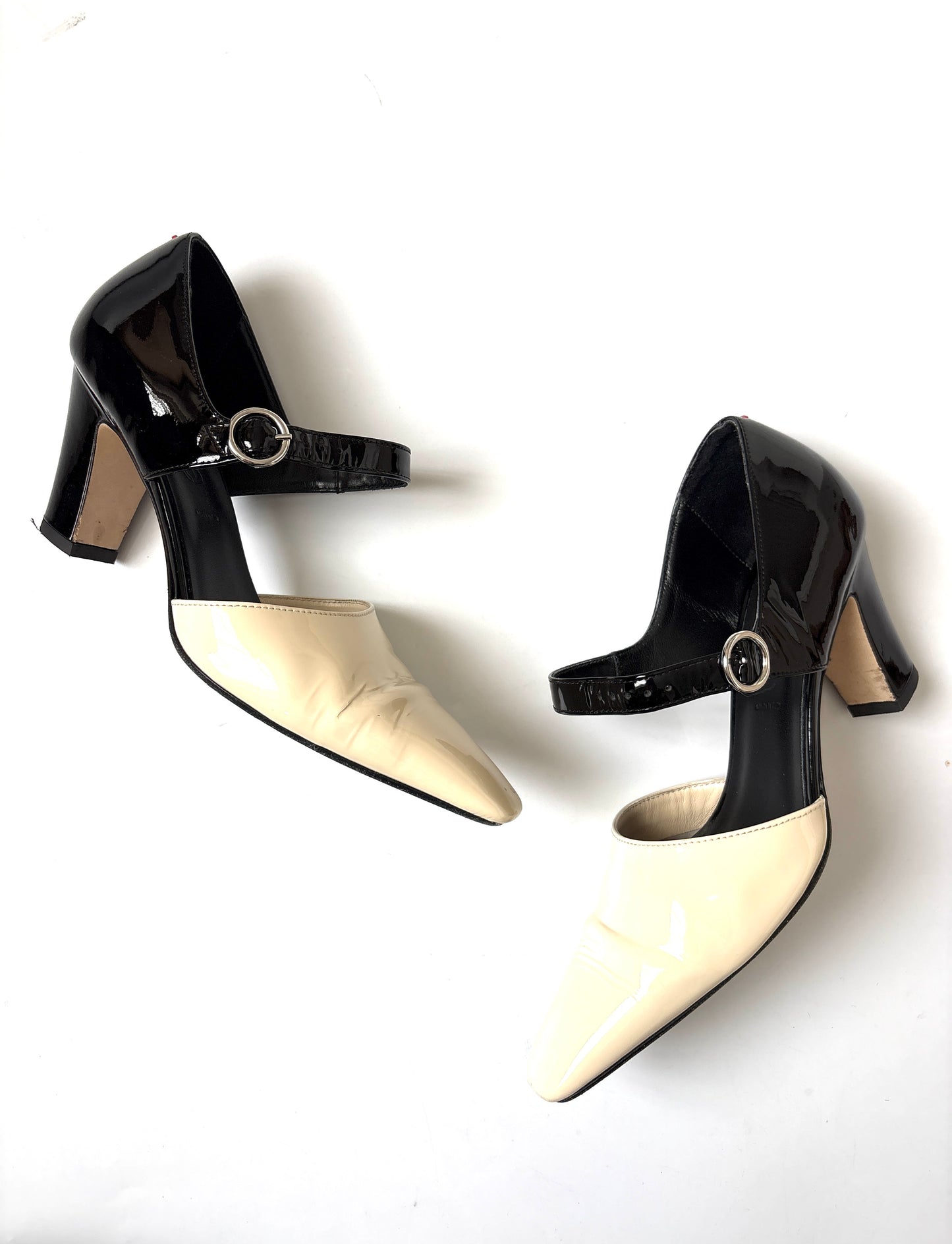 Aeyde Yara Duo-Tone Mary-Jane Pumps UK 5