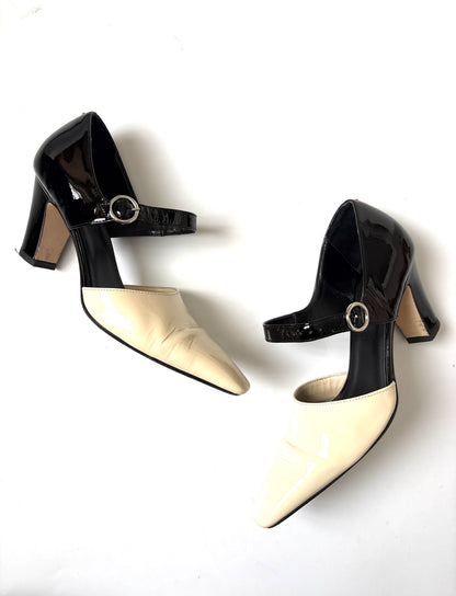 Aeyde Yara Duo-Tone Mary-Jane Pumps UK 5