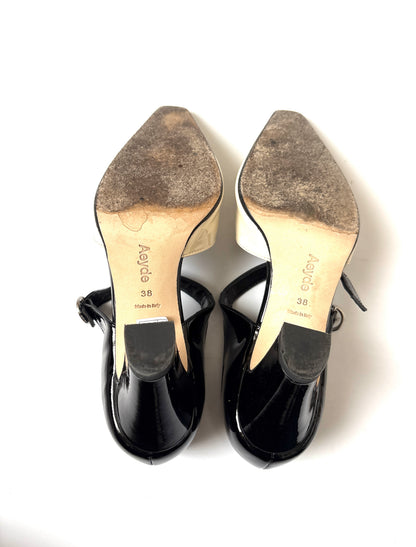 Aeyde Yara Duo-Tone Mary-Jane Pumps UK 5