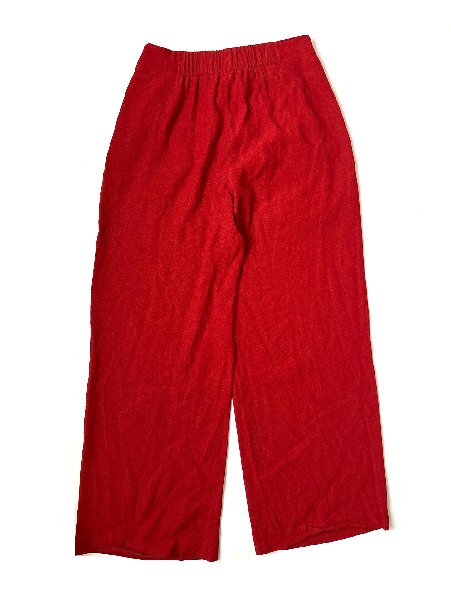 Massimo Dutti Red Linen Blend Trousers UK 8