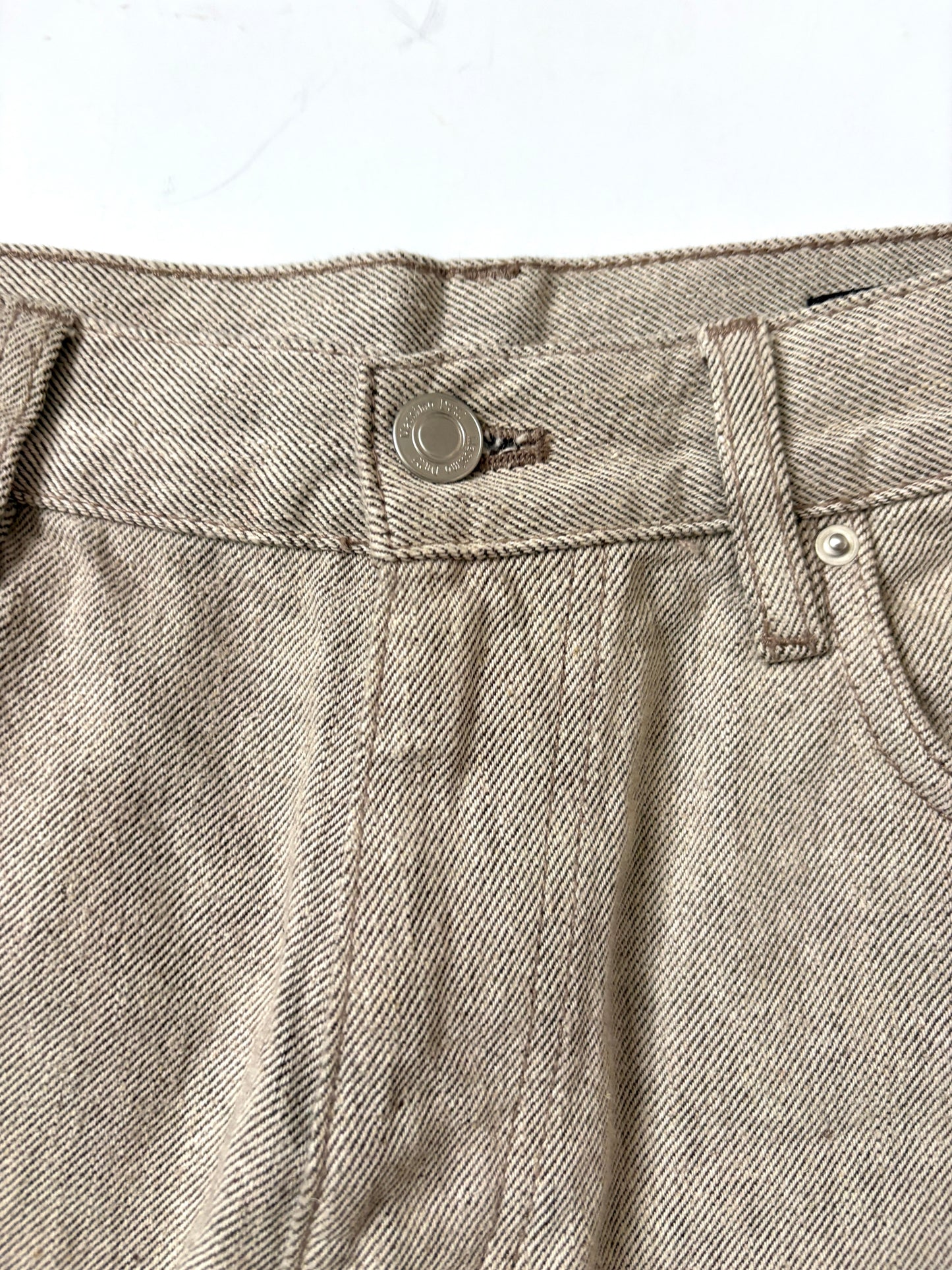 Massimo Dutti Light Grey Wide Leg Hemp Jeans UK 8