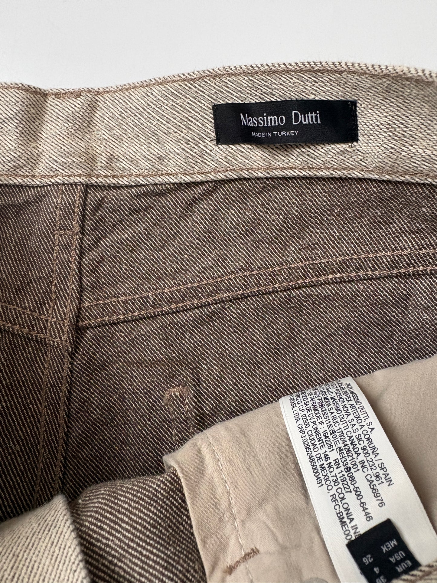 Massimo Dutti Light Grey Wide Leg Hemp Jeans UK 8