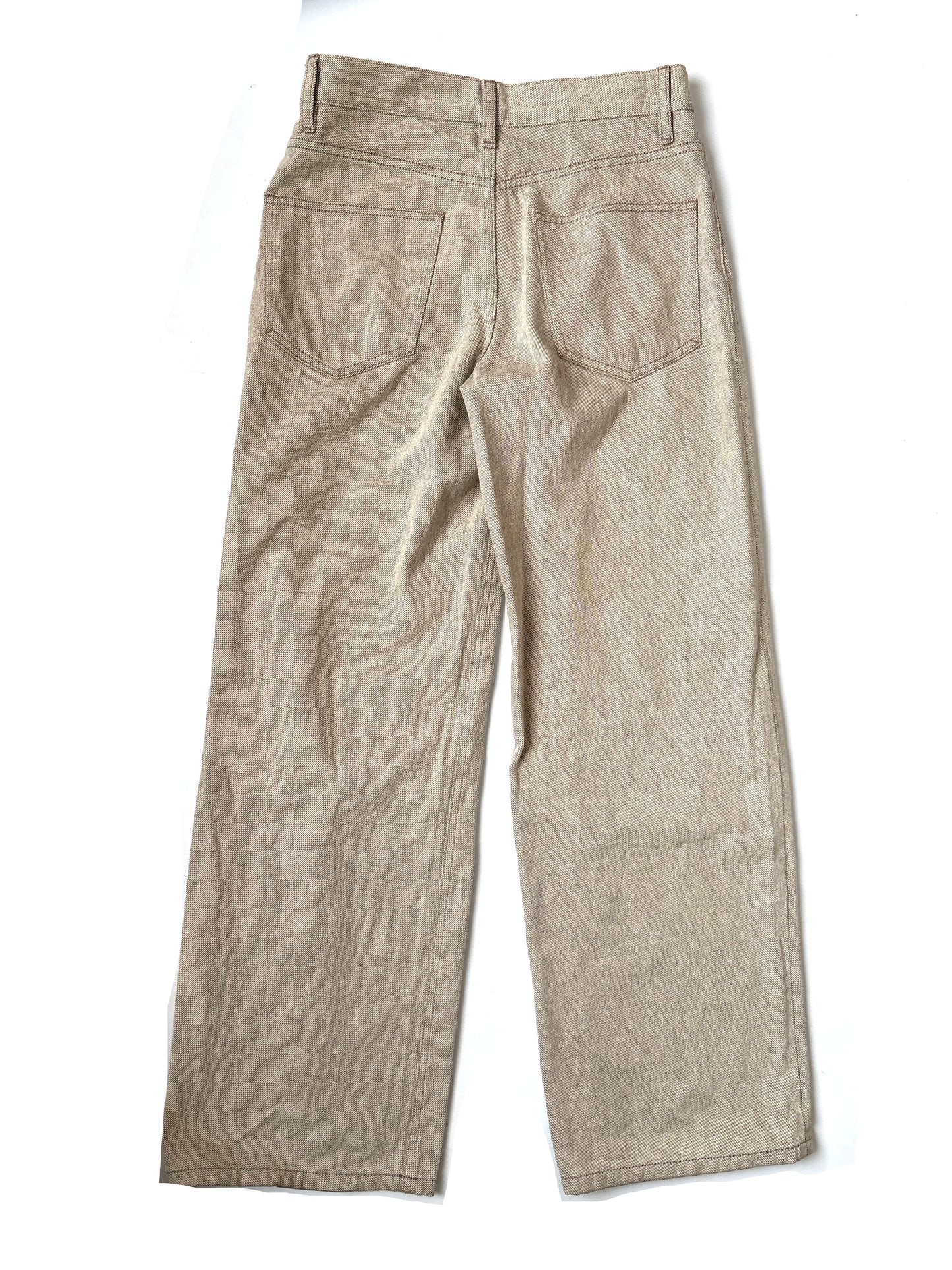 Massimo Dutti Light Grey Wide Leg Hemp Jeans UK 8