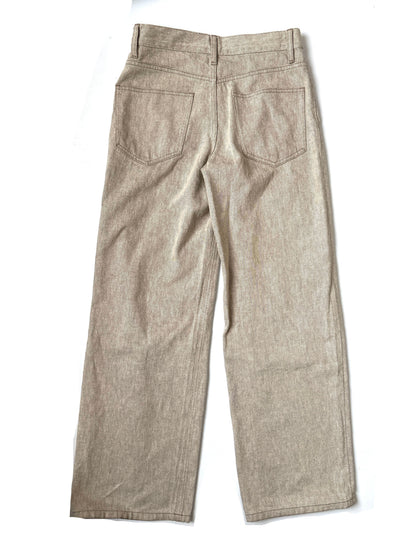 Massimo Dutti Light Grey Wide Leg Hemp Jeans UK 8