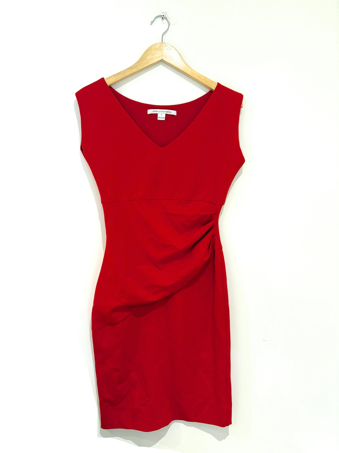 Diane Von Furstenberg Red Body Con Dress UK 10