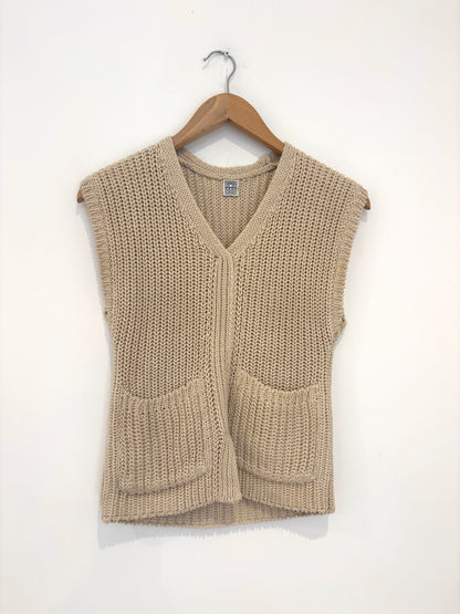 Toteme Ecru Linen Blend Vest